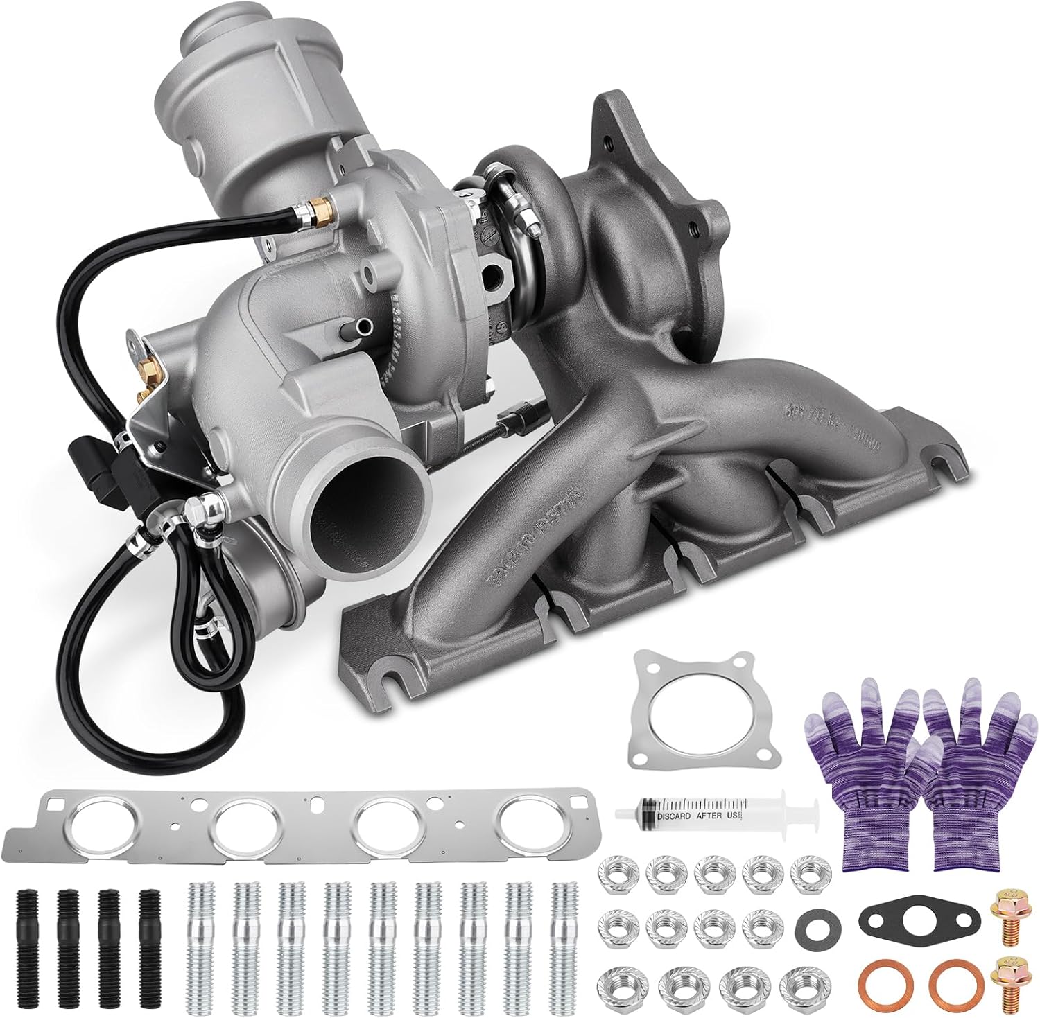 2.0L Turbo Turbocharger Kit with Gaskets Compatible with Audi A4 B7 2.0T BUL BWE BWT 2005-2009, A6 C6 2.0T 2005-2011, SEAT EXEO 2009-2012, Replace for 53039880106 06D145701B