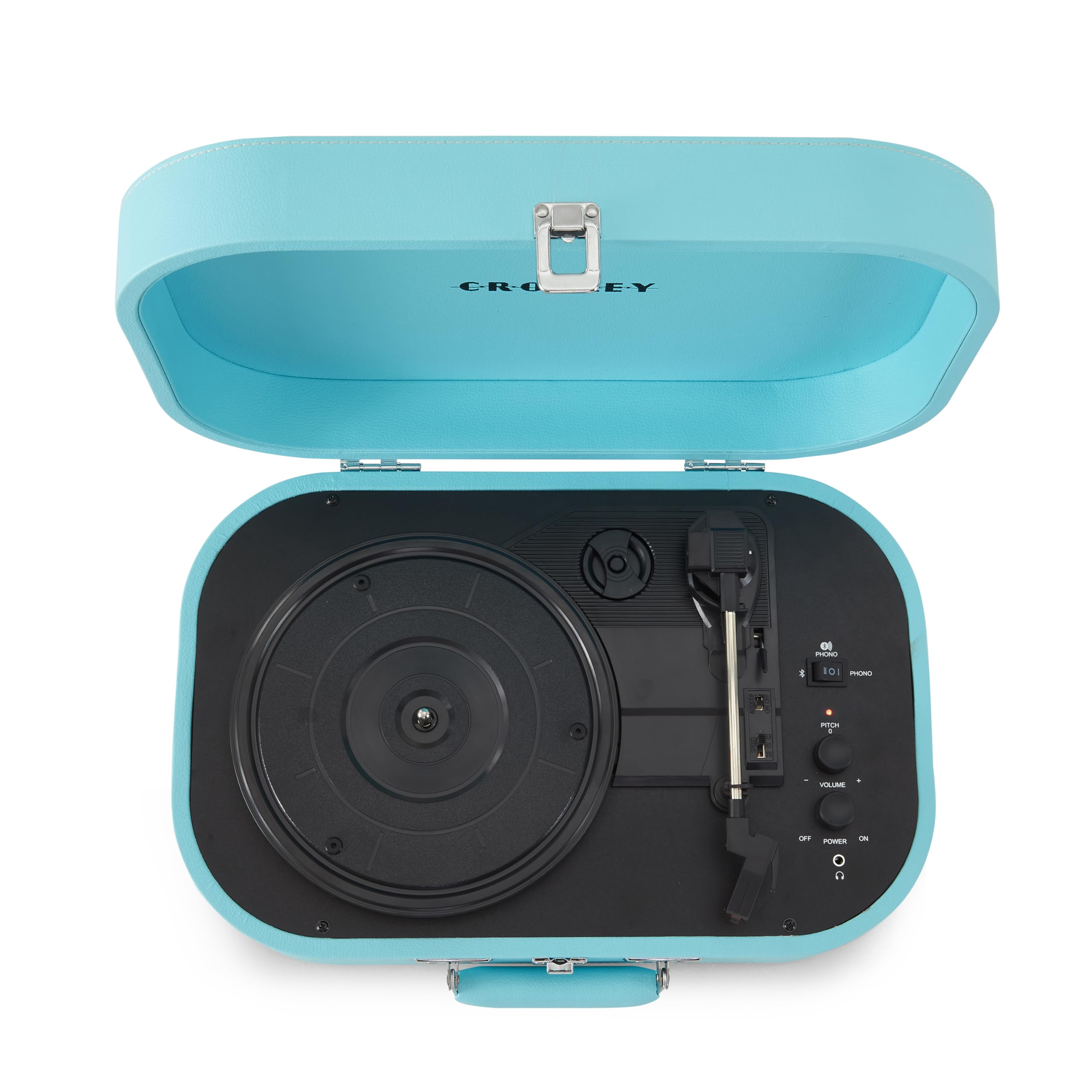 Crosley Discovery - Giradischi portatile Bluetooth, lettore in vinile a 3 velocità, giradischi per la casa per dischi in vinile, altoparlanti stereo integrati e ricevitore Bluetooth, ingresso AUX,