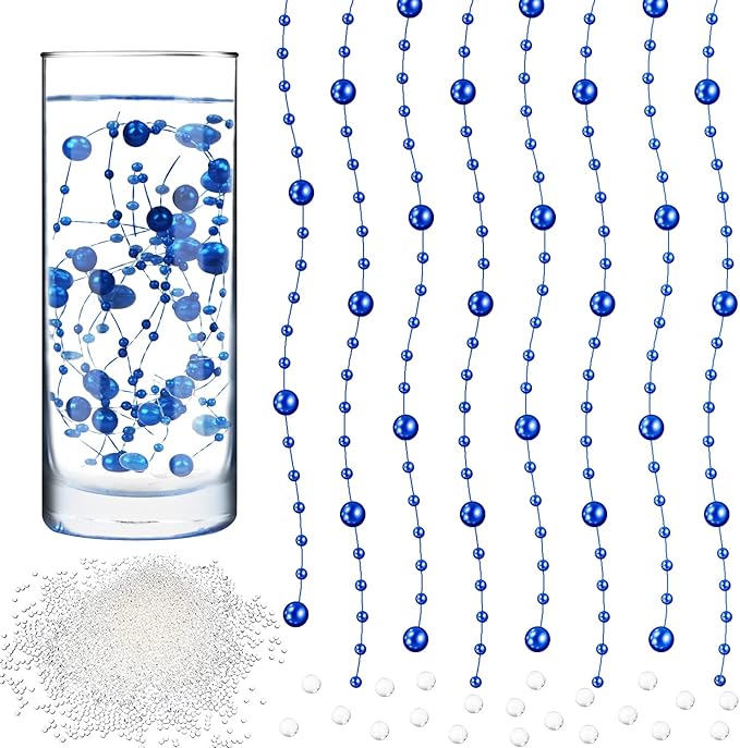 18 Goldene Wasserperlen Schwimmkerzen - 1,3m Perlengirlanden Für Vasen & Hochzeiten