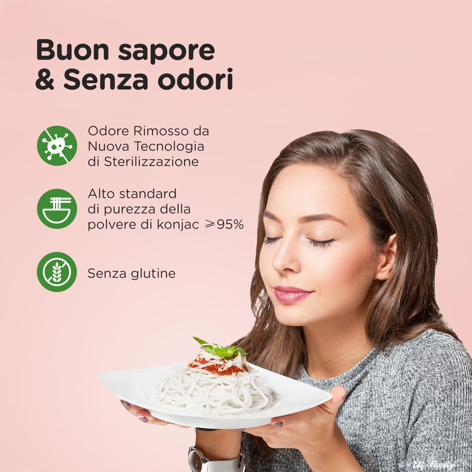 Elf-Family 108ER Pacchetto Assaggio 3+3 (Spaghetti/Noodles di Vetro/Riso) Shirataki Noodles Senza Odore di Pesce, 9kcal Low Carb, Konjac, Vegan, Senza Glutine TMC: 26.05.2025