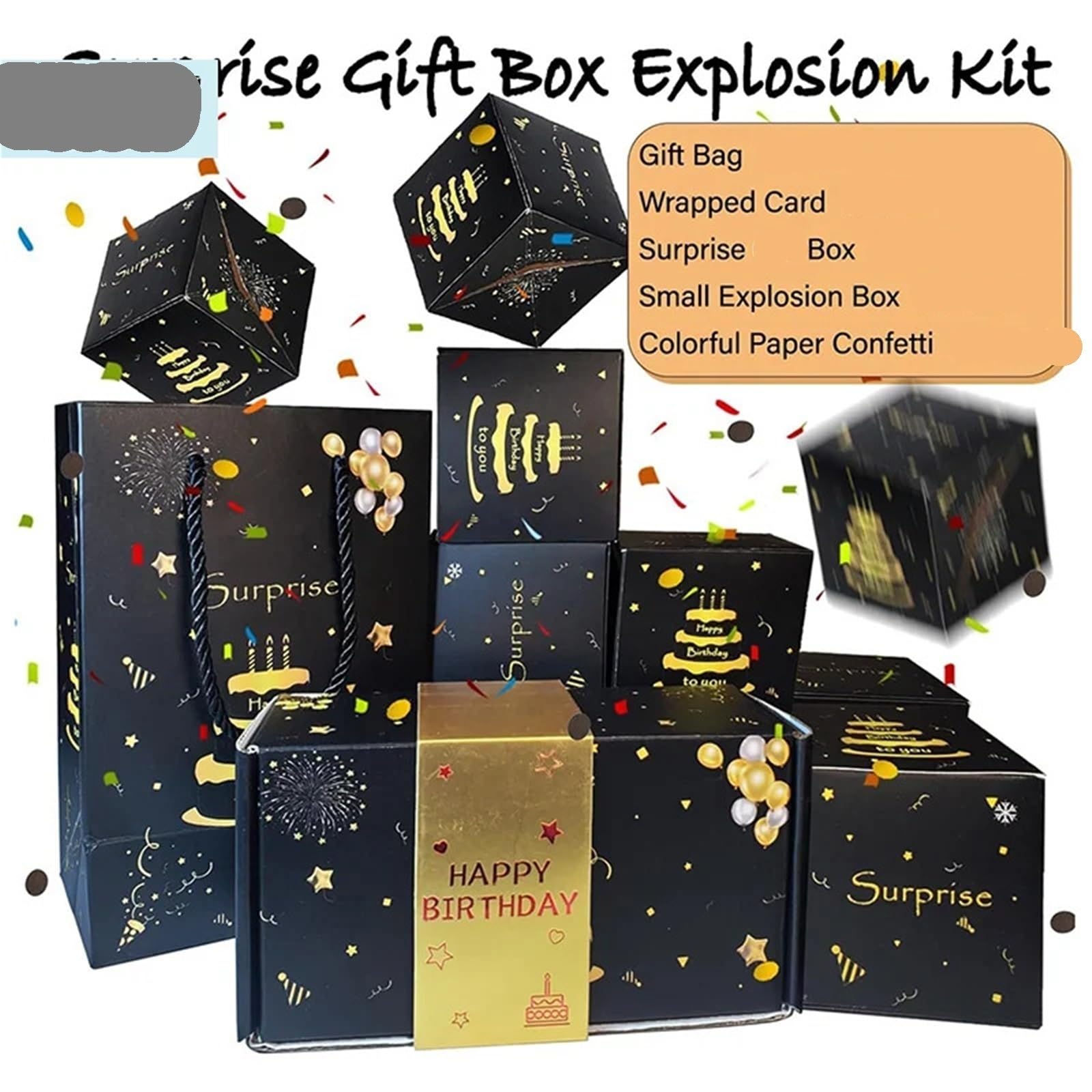 2 Paquetes De Cajas Sorpresa Explosión Plegables Para Fiestas