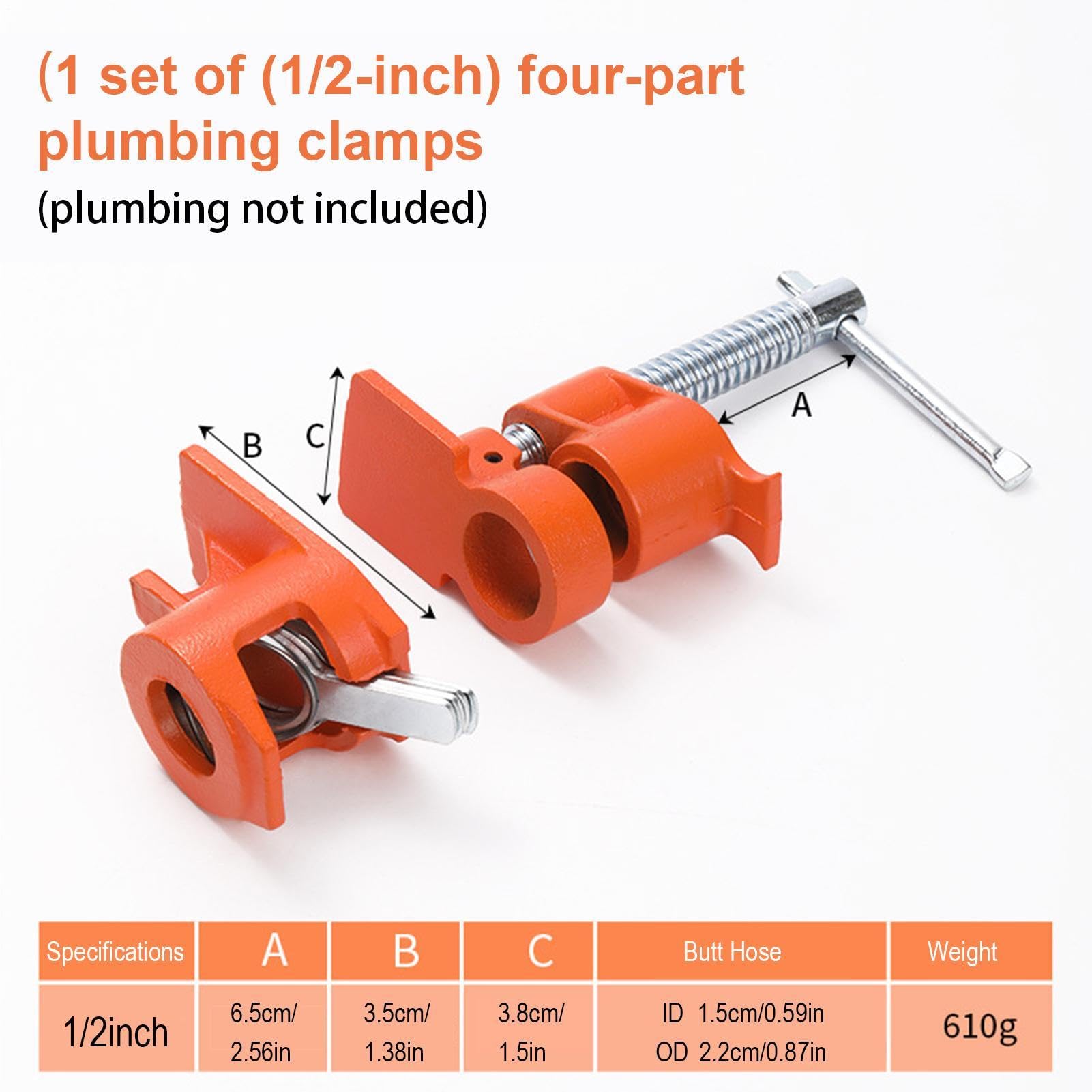 Abrazadera de tubo 19 mm Herramientas Carpintería Acero Robustas