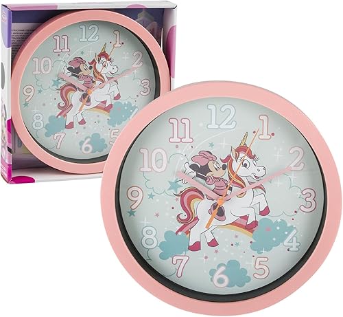 Accutime Watch Corp Disney Minnie Mouse - Reloj de pared para oficina, hogar, decoración de pared, 10 pulgadas