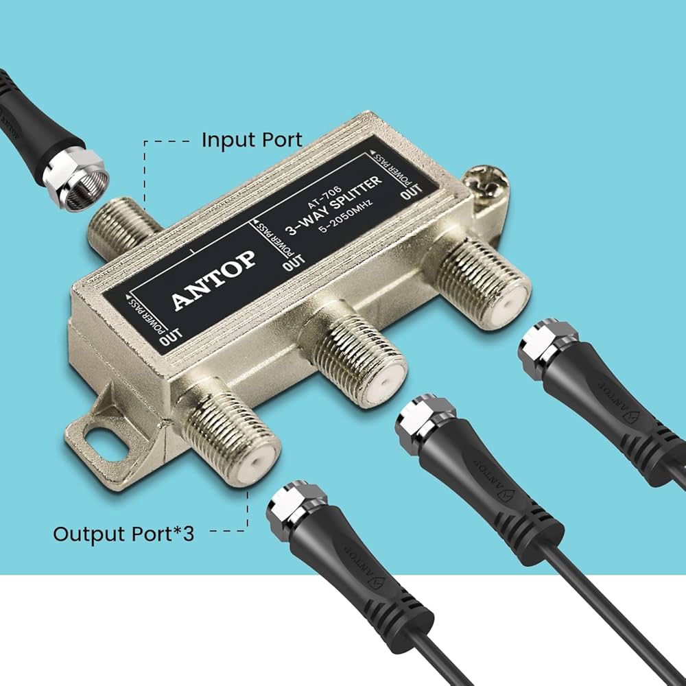 ANTOP 3-Way Coaxial Cable Splitter 2GHz- 5-2050MHz Worked with