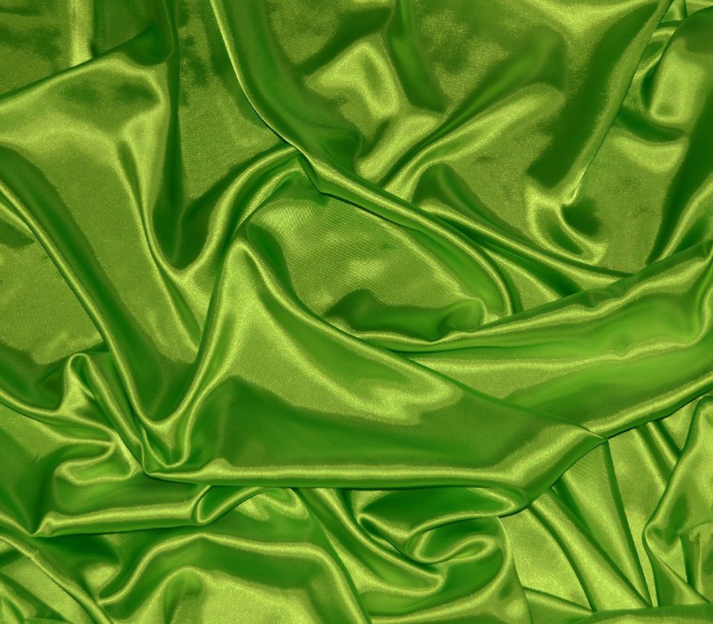 Satin Charmeuse Solid Fabric 60" Wide Sold by The Yard (Lime)