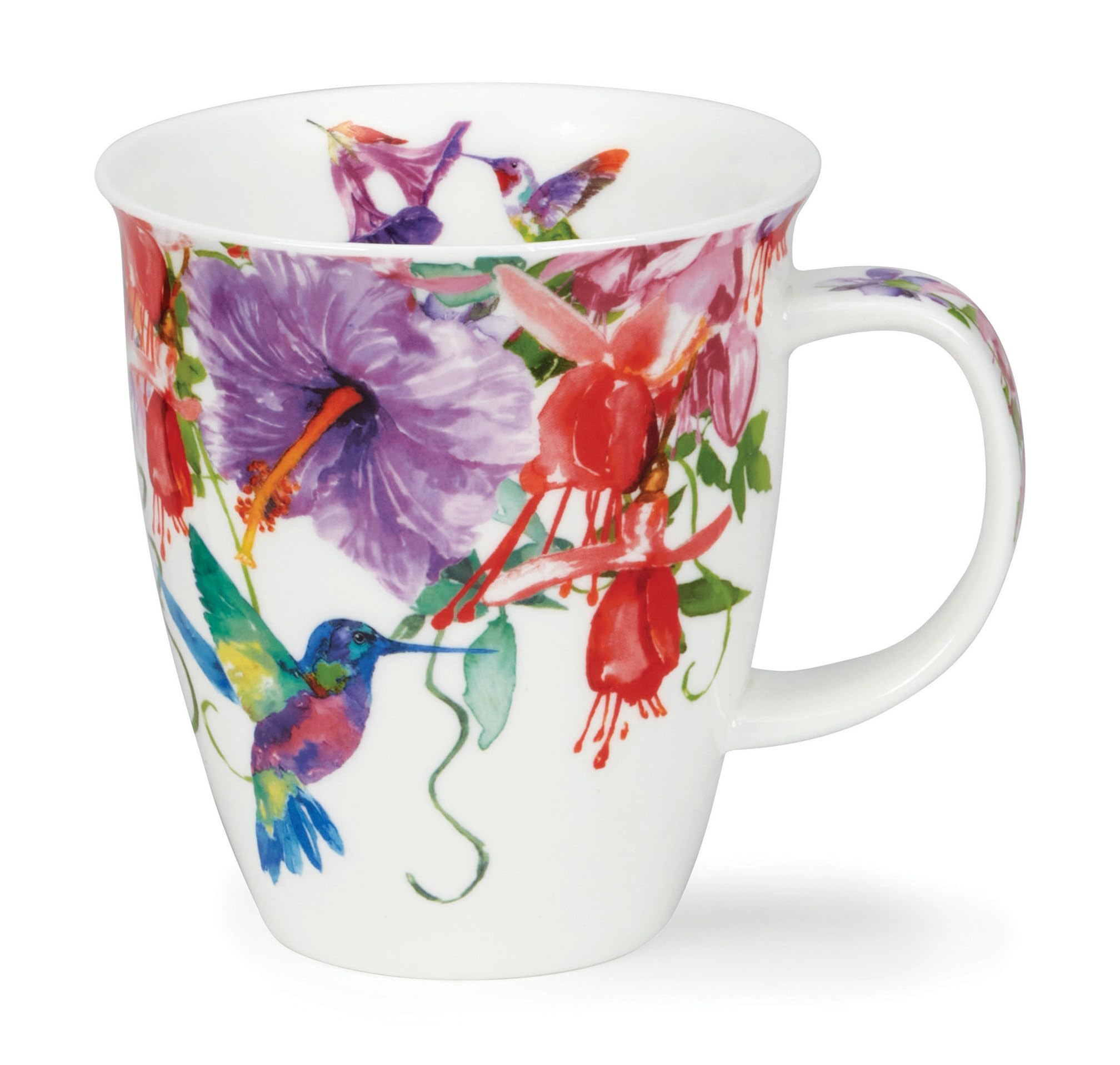 Dunoon Nevis Mug en porcelaine fine Motif colibris Violet 0,48 l