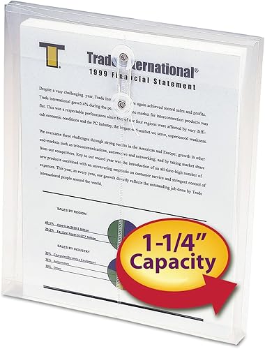 Miniatura 2 de Smead Sobre de polietileno, expansión de 1-14", cierre de cuerda, carga superior, tamaño carta, transparente, 5 por paquete (89540)