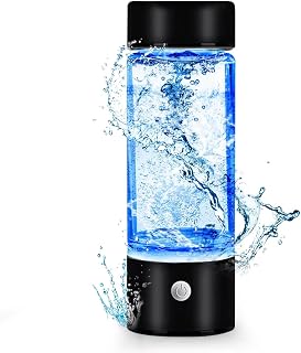 2025 New Hydrogen Water Bottle, Portable Hydrogen Water Ionizer Machine, Hydrogen Water Generator, Rechargeable Hydrogen Rich Water Glass Health Cup for Home Travel (Black)