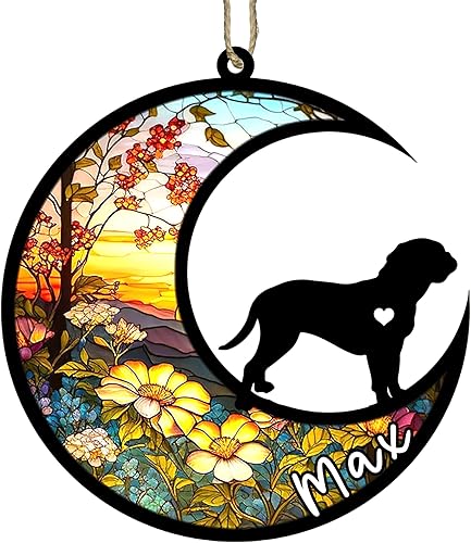 Miniatura 82 de Memorial personalizado para perro, adorno de Navidad de perro pastor alemán con nombre, razas personalizadas, atrapasador de luz para pérdida