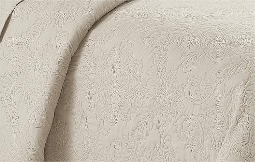 Miniatura 8 de Home Collection - Elegante juego de colcha en relieve, tamaño grande, color liso