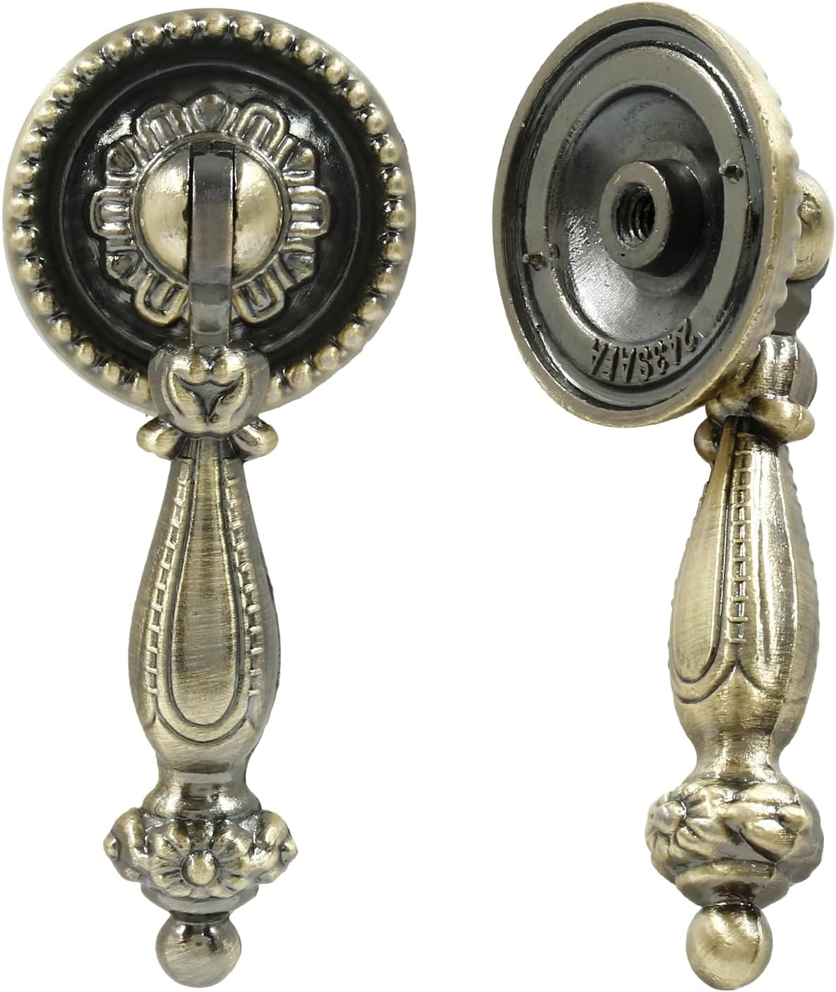 Hordion 4Pcs Bronze Metal Tear Drop Knobs Drawer Pulls Antique Decorative Furniture Drop Knobs for Cabinet Drawer Closet Dresser