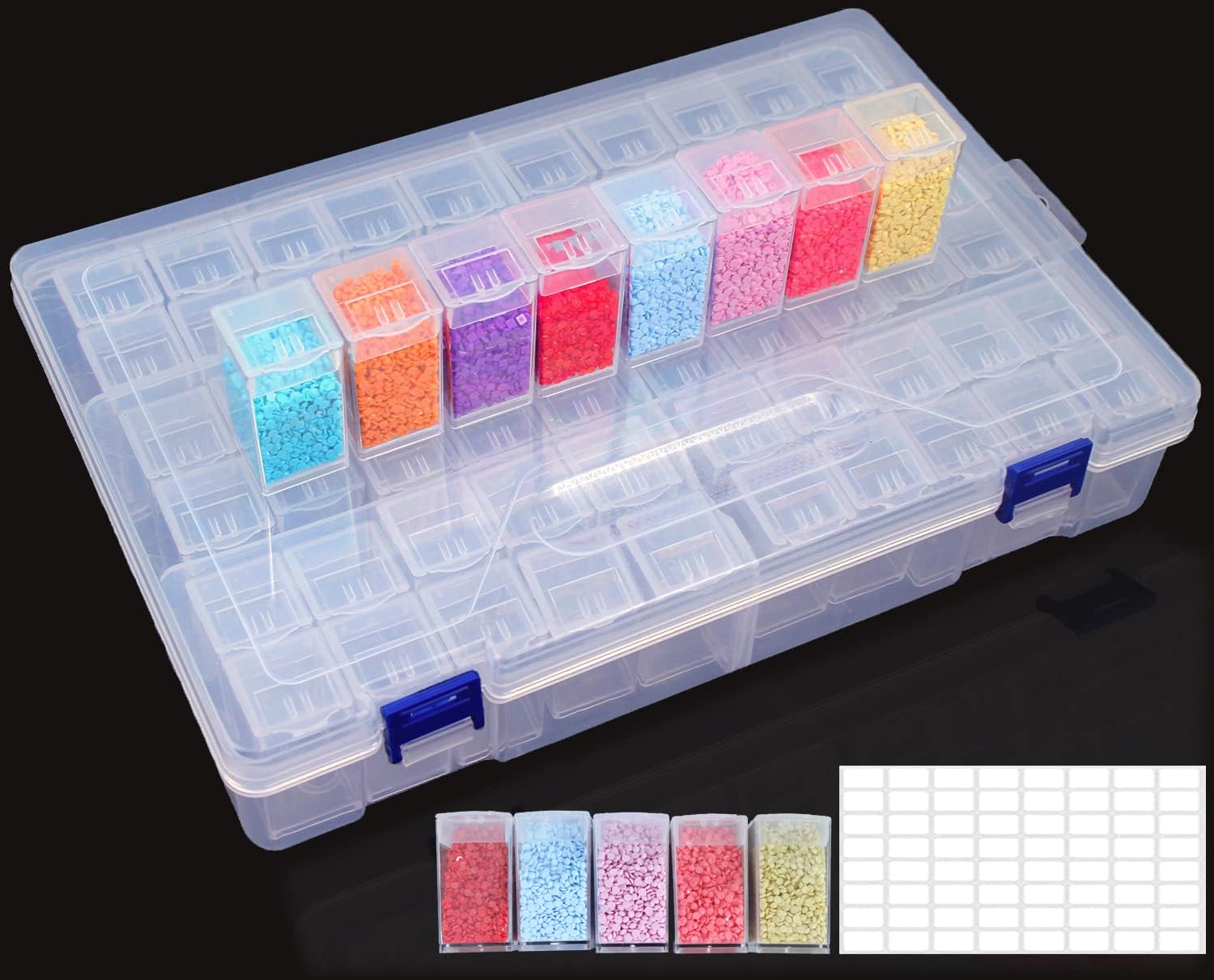 Amazon.com: SanerDirect 60 Grids Bead Organizer Box, Diamond Painting ...
