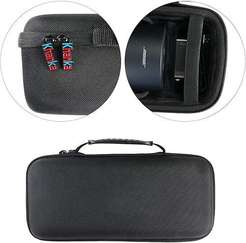 Miniatura 6 de khanka Funda de viaje rígida de repuesto para altavoz inteligente portátil Bose (cuadrado triple negro)