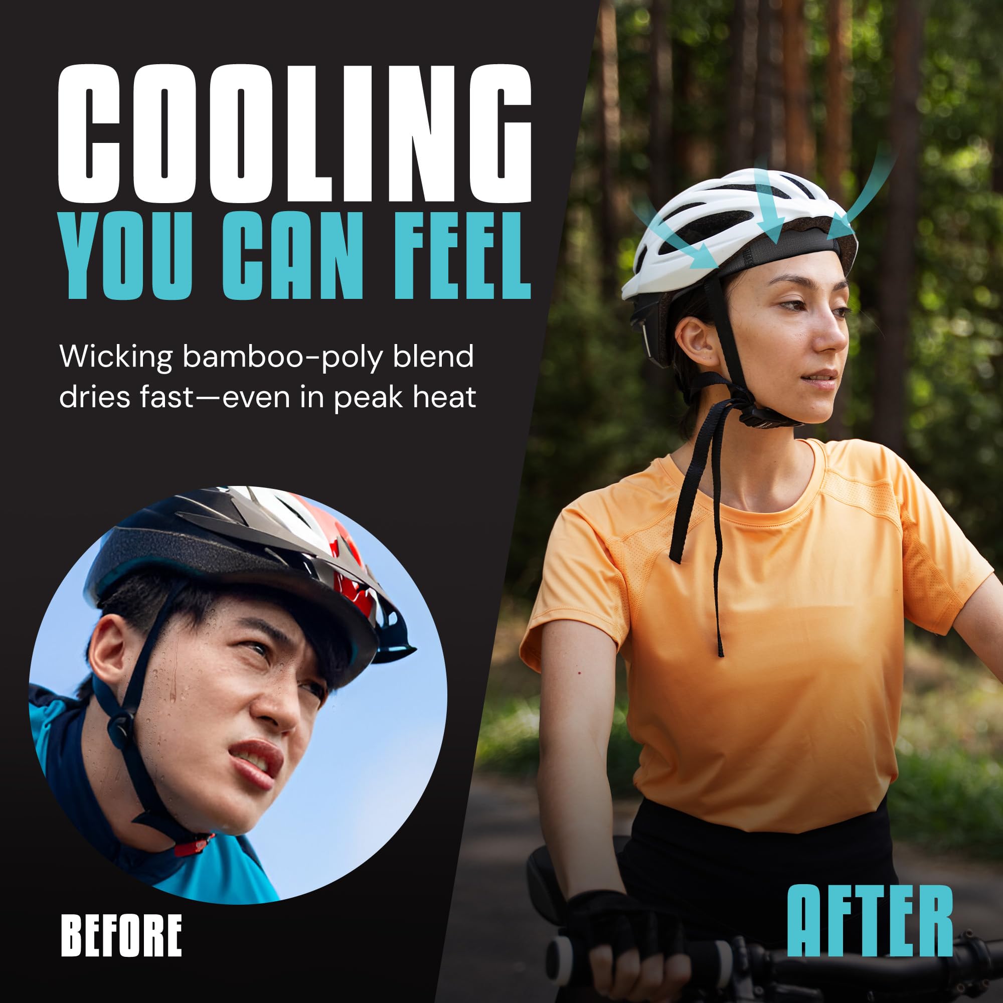 SweatHawg - Gorra de ciclismo absorbente y absorbente para hombre y mujer
