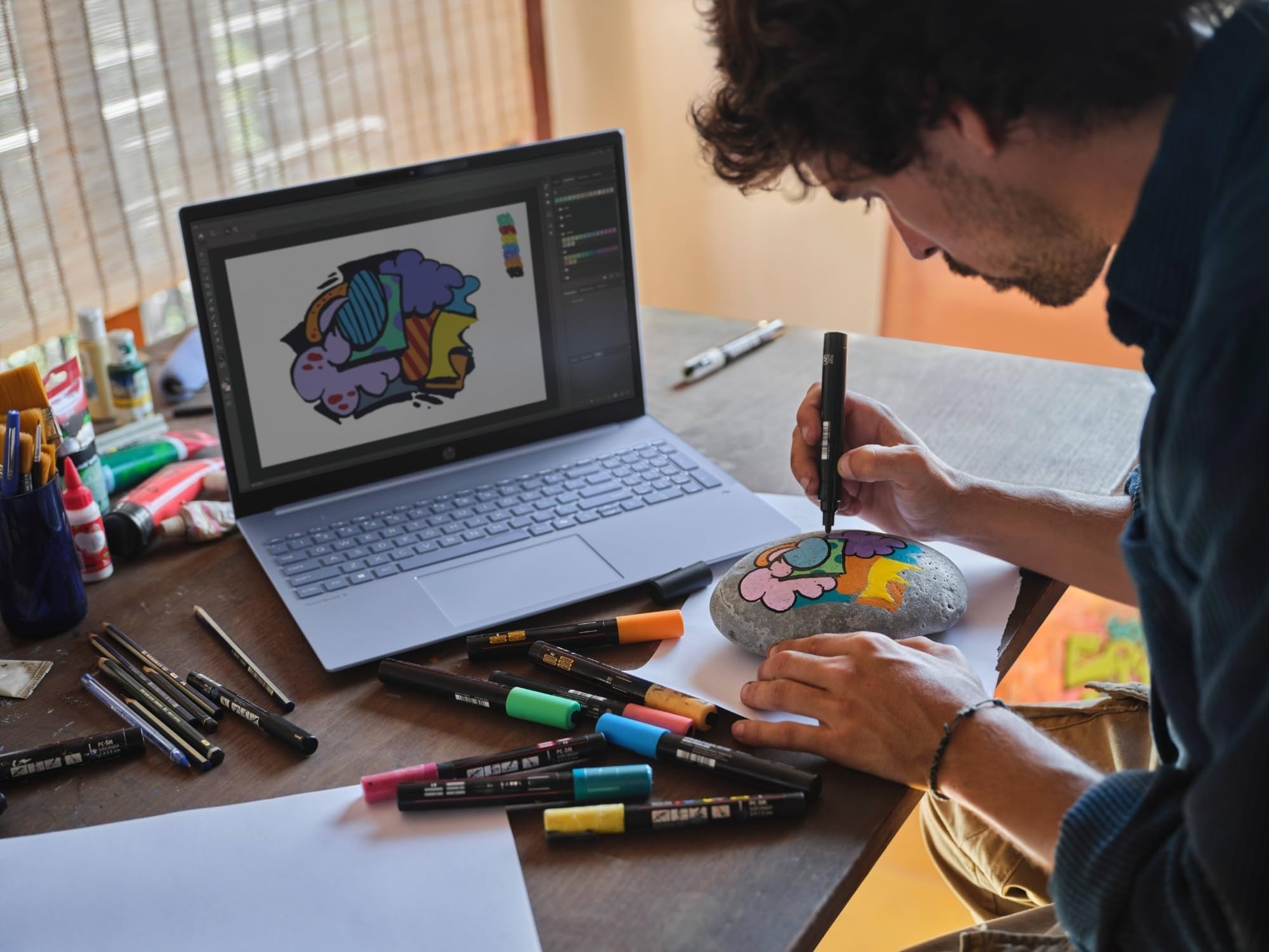 HP OmniBook 5 16-af1003sl, Notebook, (Intel Core Ultra 7 255U AI PC, 24GB RAM, 1TB SSD, Windows 11), Lavoro d'ufficio avanzato, Multitasking, Computer portatile, Tastiera Italiana QWERTY, Blu