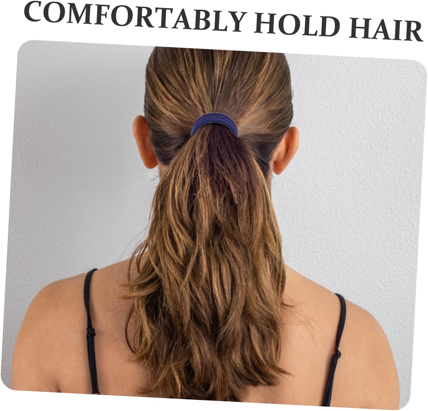 50pcs Navy Blue Nylon Rubber Bands High Elasticity Hair Ties for Adults Boy Girl Pack for Ponytails Braids and Sports Gentle All Hair Types