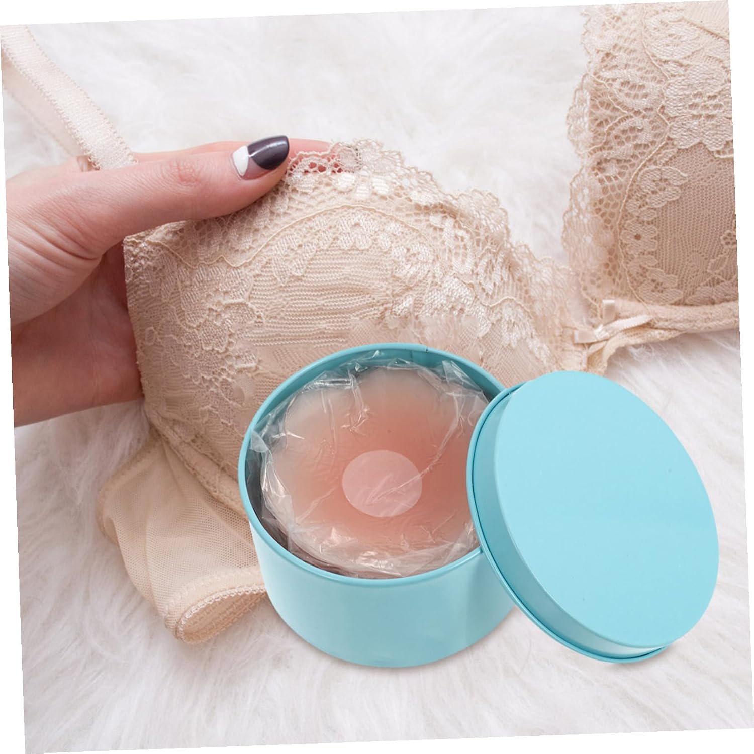 Invisible Silicone Nipples Sticker Ultra Thin Breathable Areola Pasties for Women Convex Covers with Storage Box Reusable and Comfortable for Breastfeeding and Daily Use
