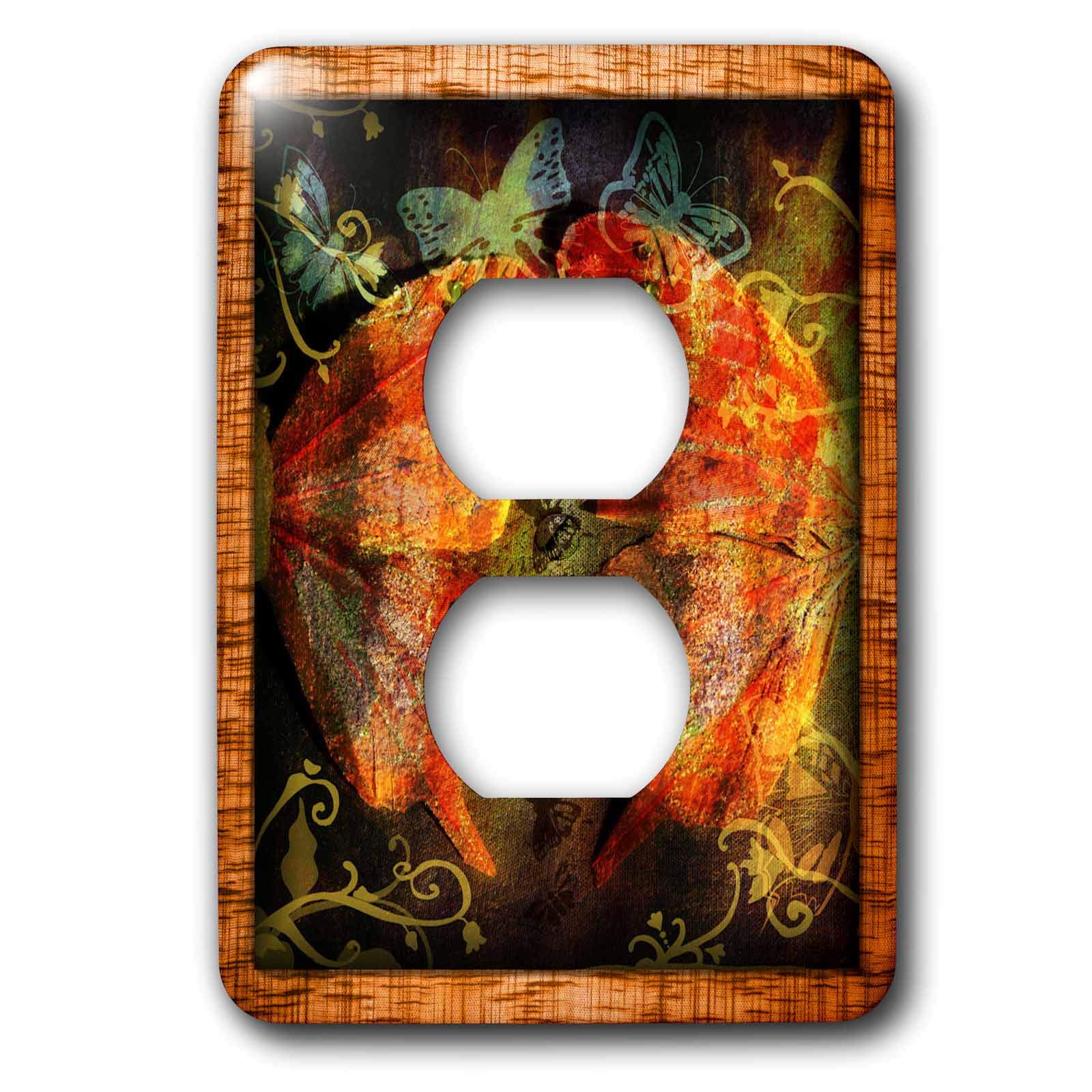 Cache-prise grunge papillon 3dRose lsp_34068_6 pour decoration murale