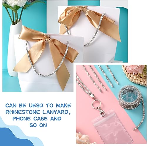 Miniatura 6 de Shappy 9 Yards Rhinestone Glitter Shoelaces Glitter Cord Crystal Shiny Round Cords Bling Hoodie Drawstring for DIY Decor