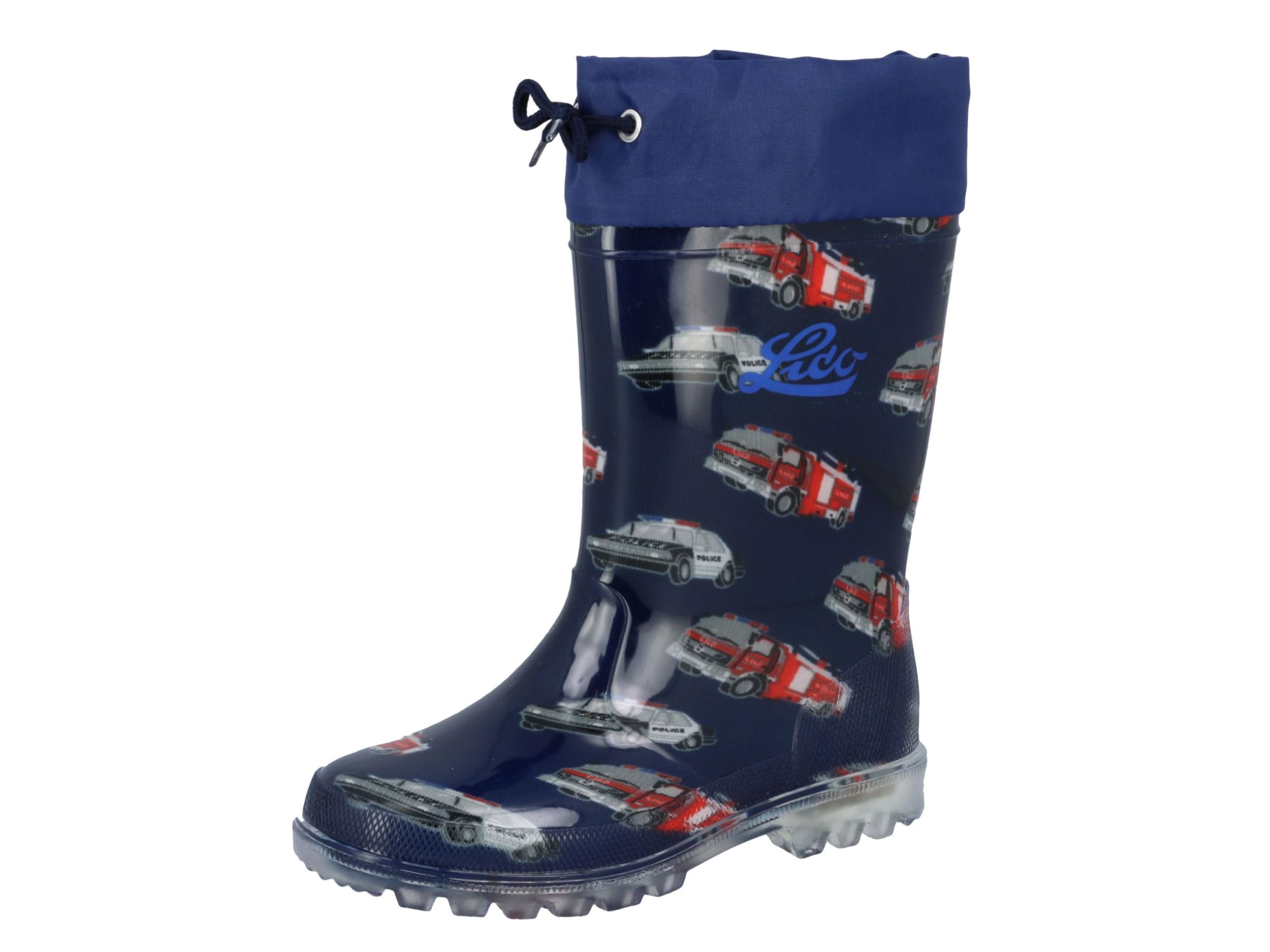 Lico Boys Powerlight W Blinky Wellington Boots, Navy Red Blue, 1 UK