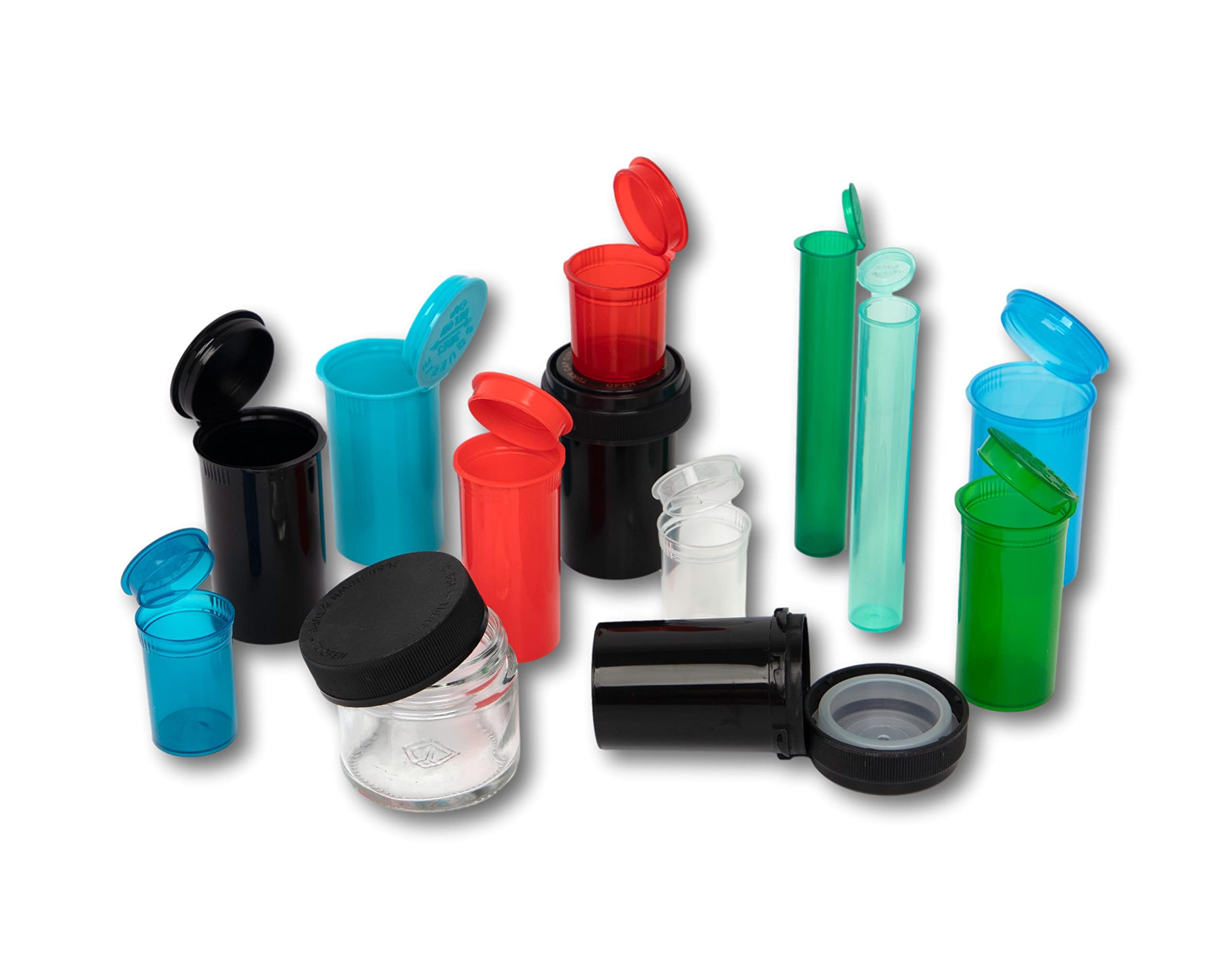 BIGSMOKESUPPLIES - *NEW* Pop Top & Containers Variety Pack/Sample Your Packaging - Smell Proof Pack / 6DR 13DR 19DR JabbaDR Mylar Bags/Glass Jar/Kush & Turn Bottles & More..