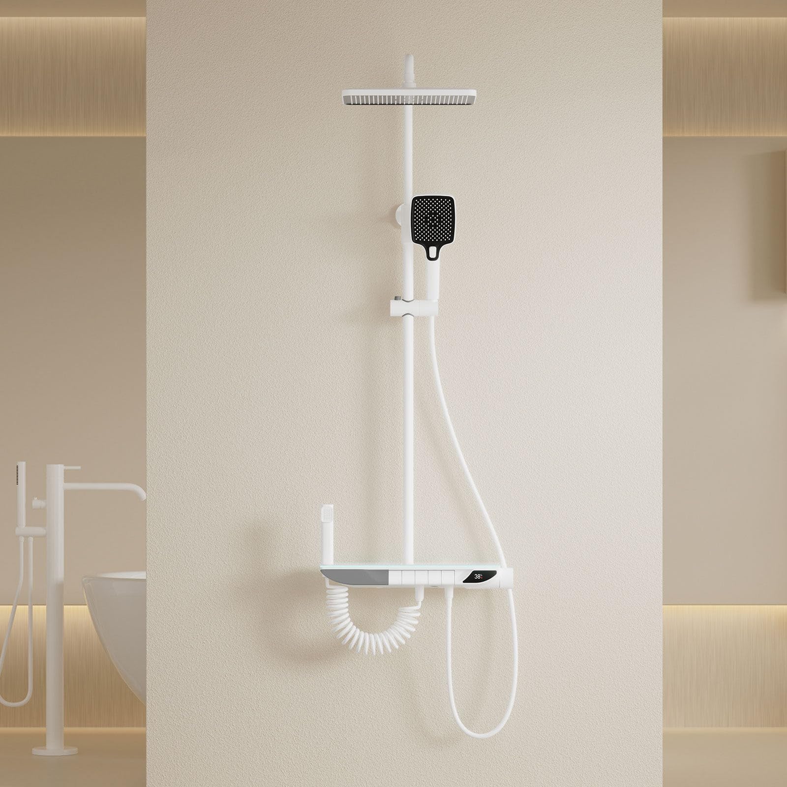 Robinet de douche à effet pluie 30 x 20 cm pour créer une ambiance spa à la maison