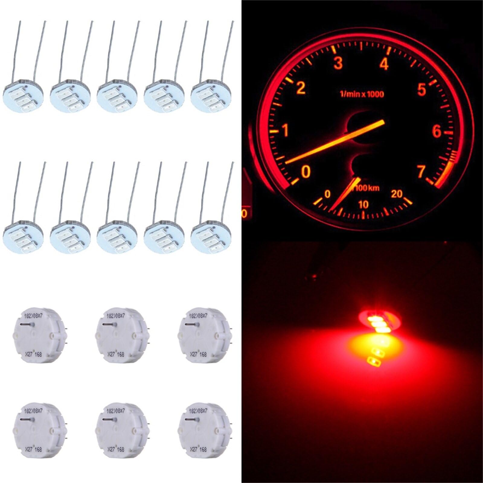 OCPTY 6 Pcs X27.168 Instrument Cluster Gauge Stepper Motor Kit with 10 Pcs 4.7mm For Mini Light Bulbs - Fit for GM For Toyota For Honda For Ford For Chrysler For Chevy Silverados Tahoes Yukons