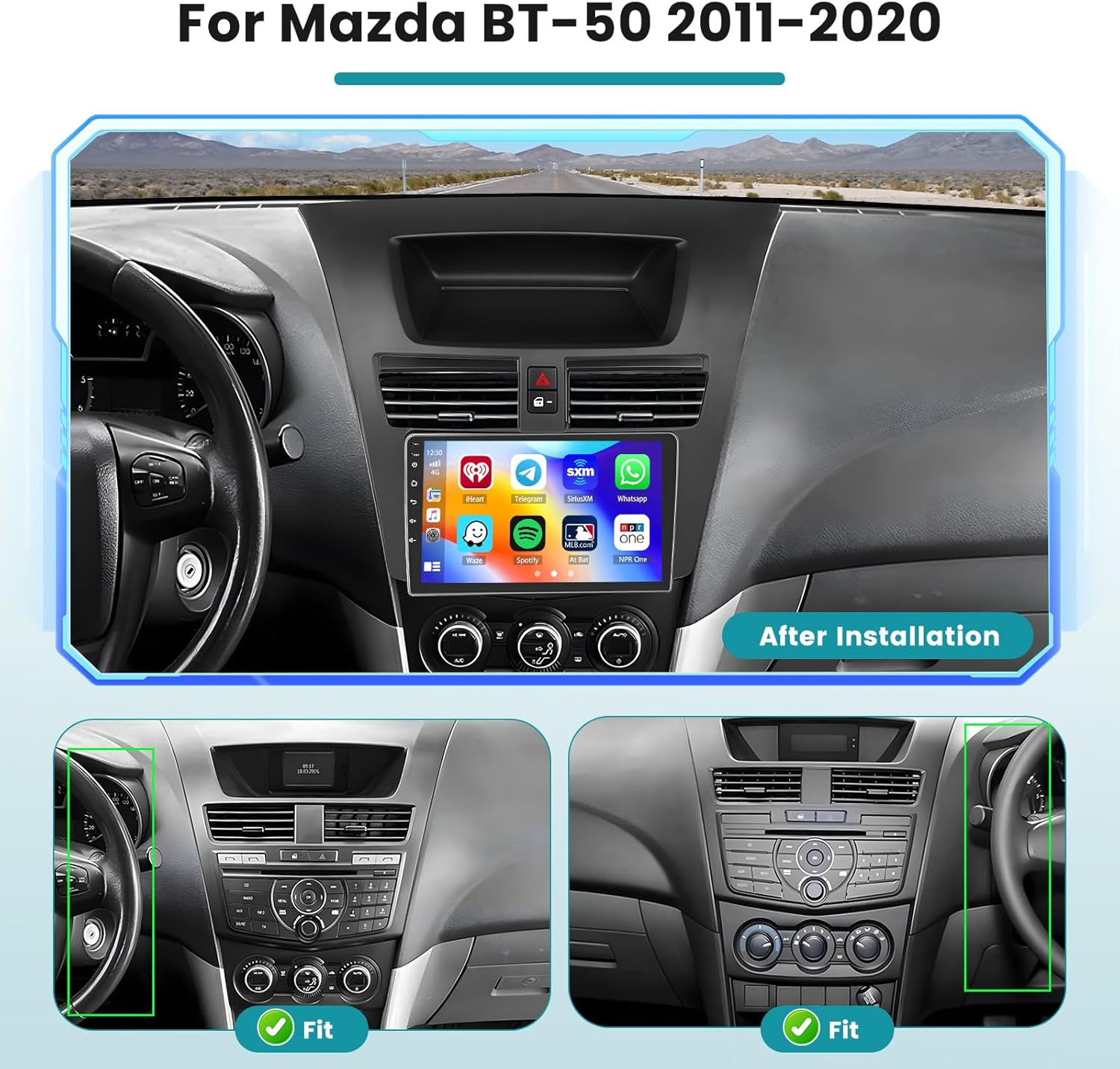 [DSP & EQ] Android Radio for Mazda BT-50 2011-2020: [2G+64G] 9 inch Touch Screen Upgrade for Mazda BT-50 Car Stereo with Wireless Carplay Android Auto, GPS Navi, Bluetooth, 5GHz WiFi, Backup Camera