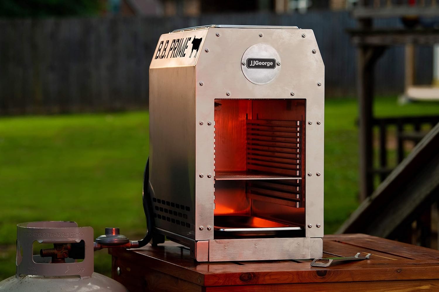 B.B. Prime Salamander Broiler by JJGeorge, 1500 Degree Broiler, Steak Searing Machine, Cook High End Steaks at Home, Infrared Broiler