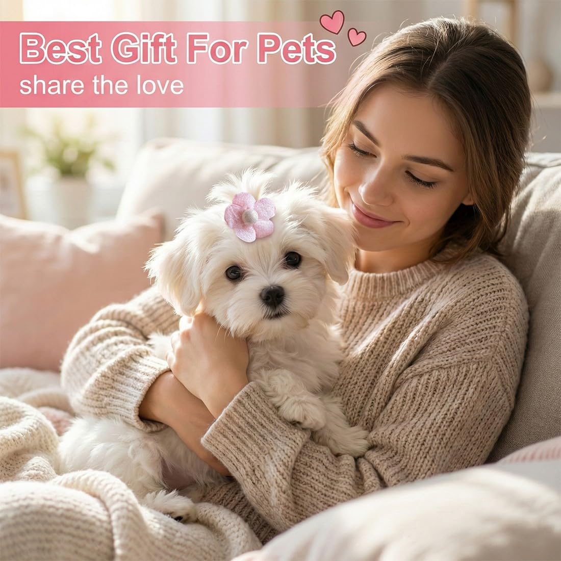 20 Pcs Barrettes pour Chiens, Styles Mixtes Petit Chien Rose Pinces à Cheveux Chat Chiot Pet Cheveux Arcs, Accessoires de Toilettage Bowknot pour Poils de Petit Chien, Accessoires pour Chien