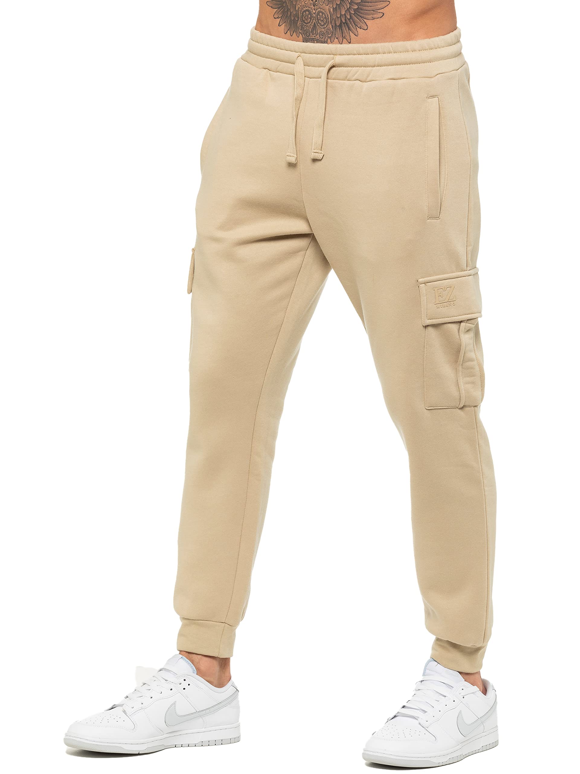 989Zé ENZO Mens Cargo Jogging Trousers Sweatpants Casual Gym Regular Fit Joggers Bottoms EZJGC599 Jogger Stone XXL