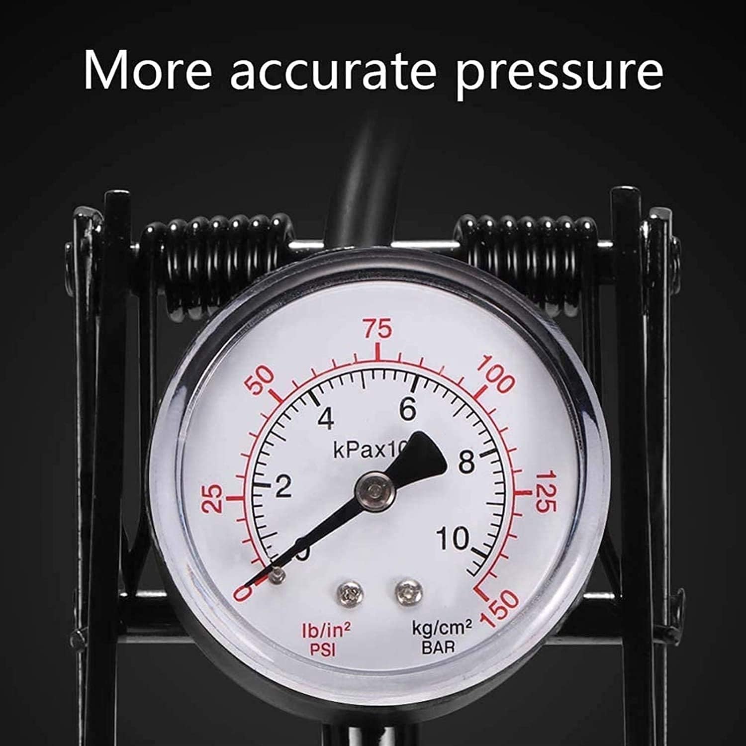 Dual-Cylinder Foot Pump,Portable Floor Bike Pump with Accurate Pressure Gauge & Smart Valves,Bike Tire Pump for Road Bike,MTB,Hybrid,Balls