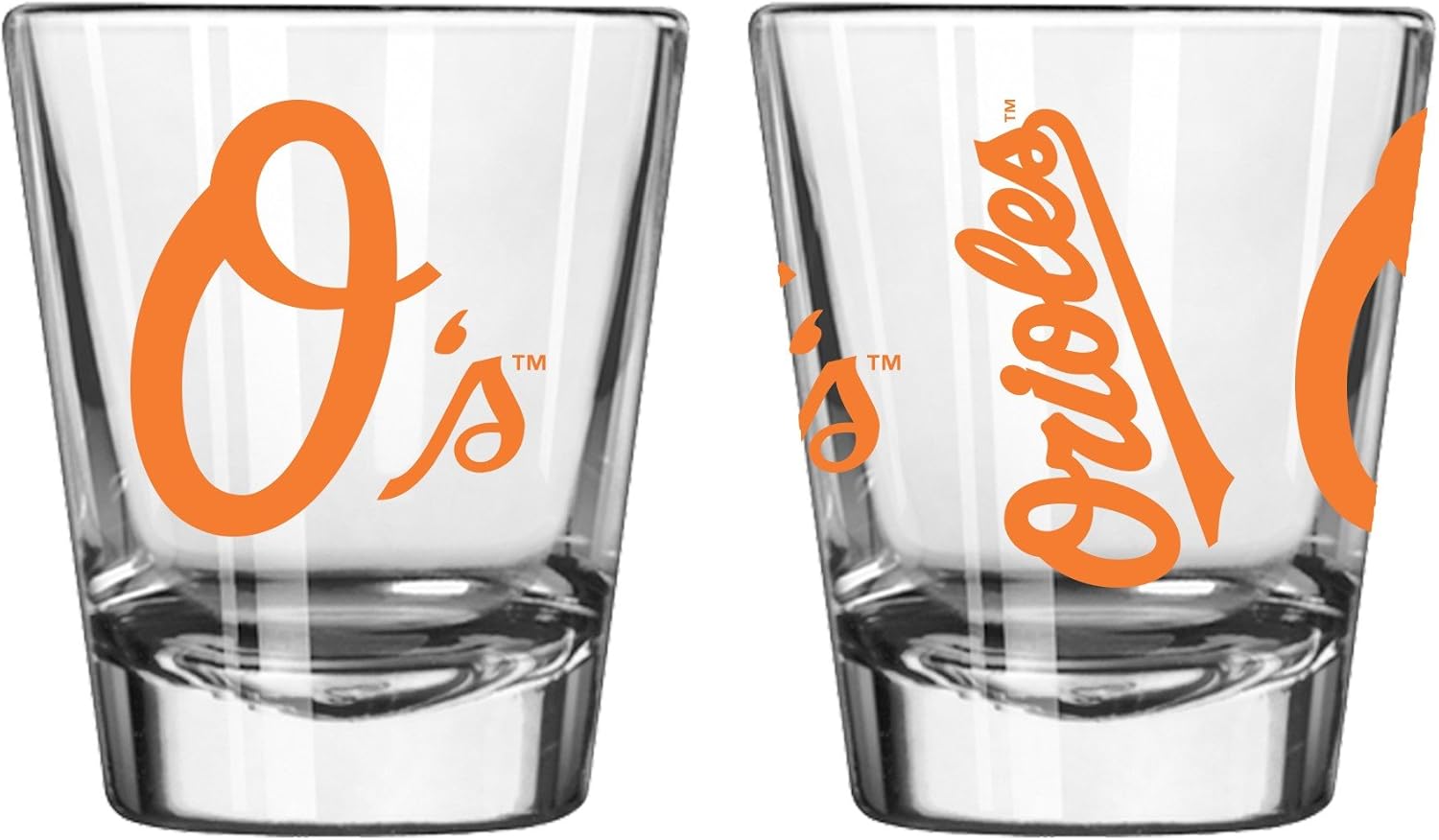 Official Fan Shop Authentic MLB Logo 2 oz Shot Glasses 2-Pack Bundle. Show Team Pride at Home, Your Bar or at The Tailgate. Gameday Shot Glasses for a Goodnight (Baltimore Orioles) : Sports & Outdoors