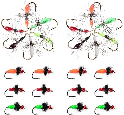 Goture Moscas de pesca con mosca, trucha, moscas, señuelo de pesca con mosca, serpentina ninfa, moscas de camarón minnow para pesca con mosca