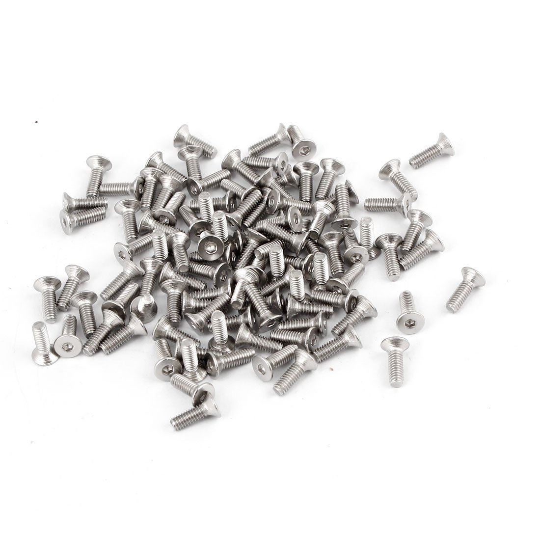 Uxcell Silver Tone Sourcingmap 100Pcs 304Hc Stainless Steel Hex Countersunk Flat Bolts Screws M2.5x8mm