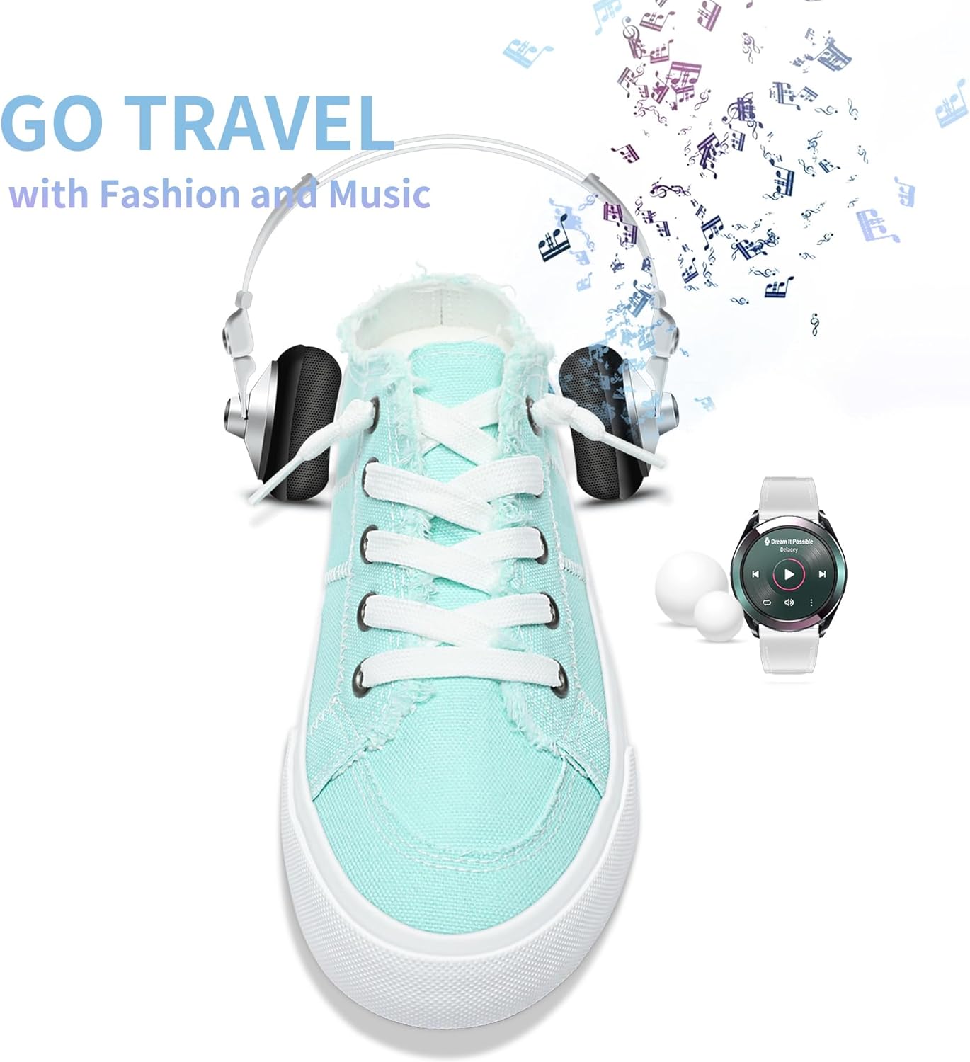 Obtaom Women Canvas Mules Memory Foam Clipper Fashion Sneakers Comfortable Slip-On Mule Backless Holiday Shoes - Image 7