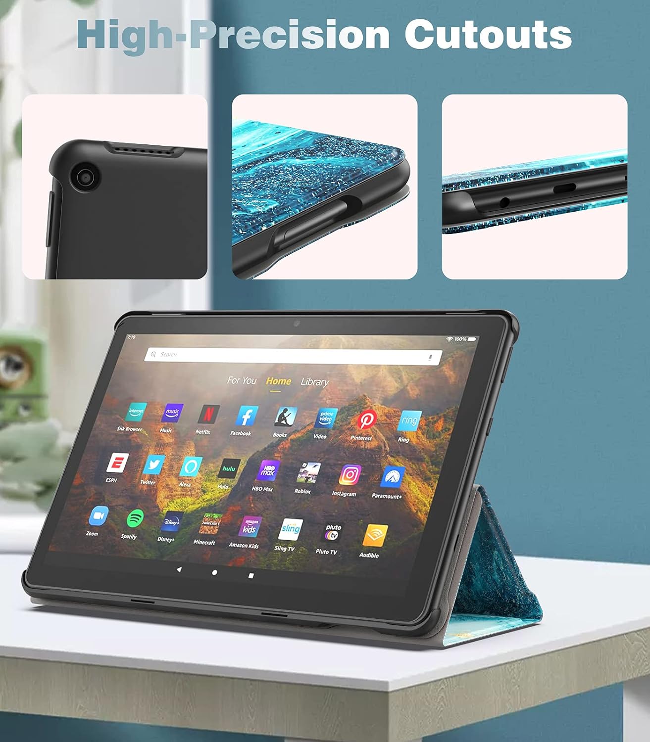 TiMOVO Case for All-New Kindle Fire HD 10 & Fire HD 10 Plus Tablet (10.1", 11th Generation, 2021 Release), Slim Folio Stand Cover with Multiple Viewing Angles and Auto Wake/Sleep, Gilding