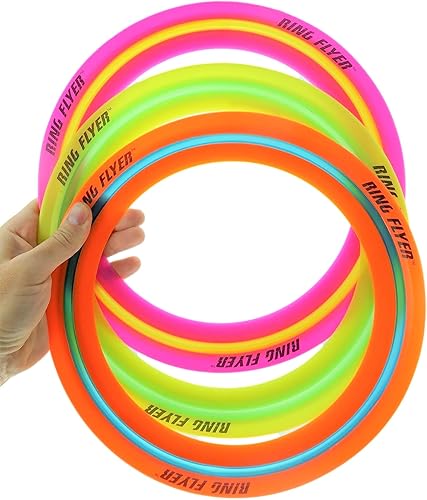 Miniatura 4 de JA-RU Zooma Ring Flyer Frisbee Juguetes de 11.2 pulgadas (2 anillos de colores surtidos) Disco volador de agua para niños y adultos. Divertido
