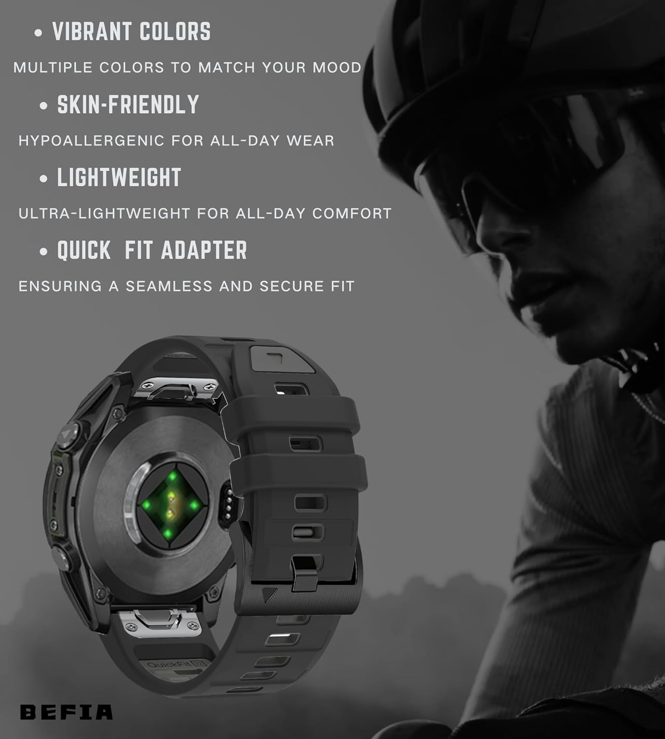 26mm Watch Band for Garmin Fenix 8 51mm 5x 6x pro 7x pro sapphire solar, quickfit 26 watch bands for Garmin enduro tactix delta rubber - Image 4