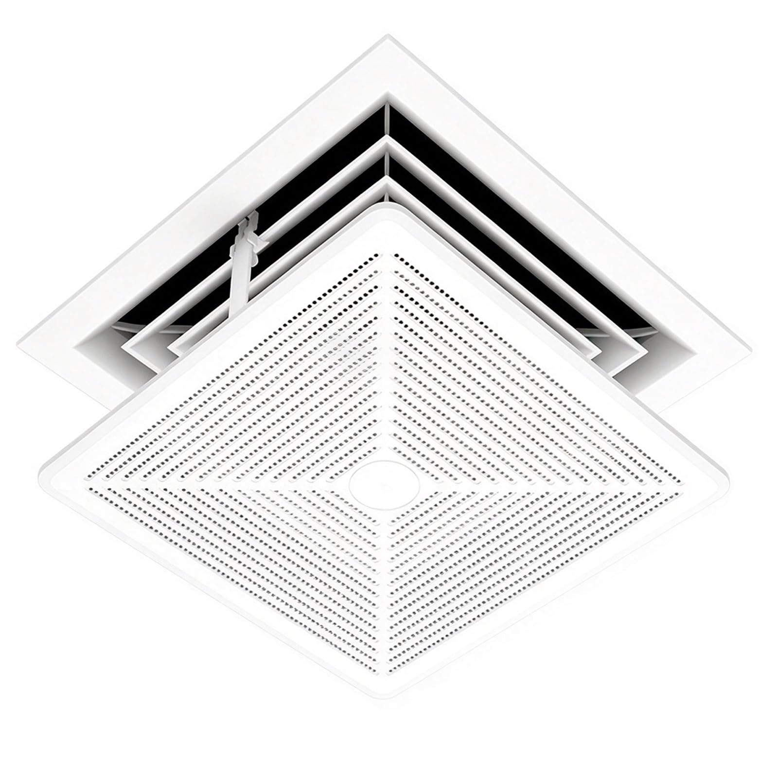 Deflettore Climatizzatore Soffitto, PP Spesso, Direzione Aria 270° | Guida Bocchetta AC Da Soffitto, 5000+ Fori Ventilati, Installazione Sospesa Per Uscite Quadrate(65cm/25.6in)