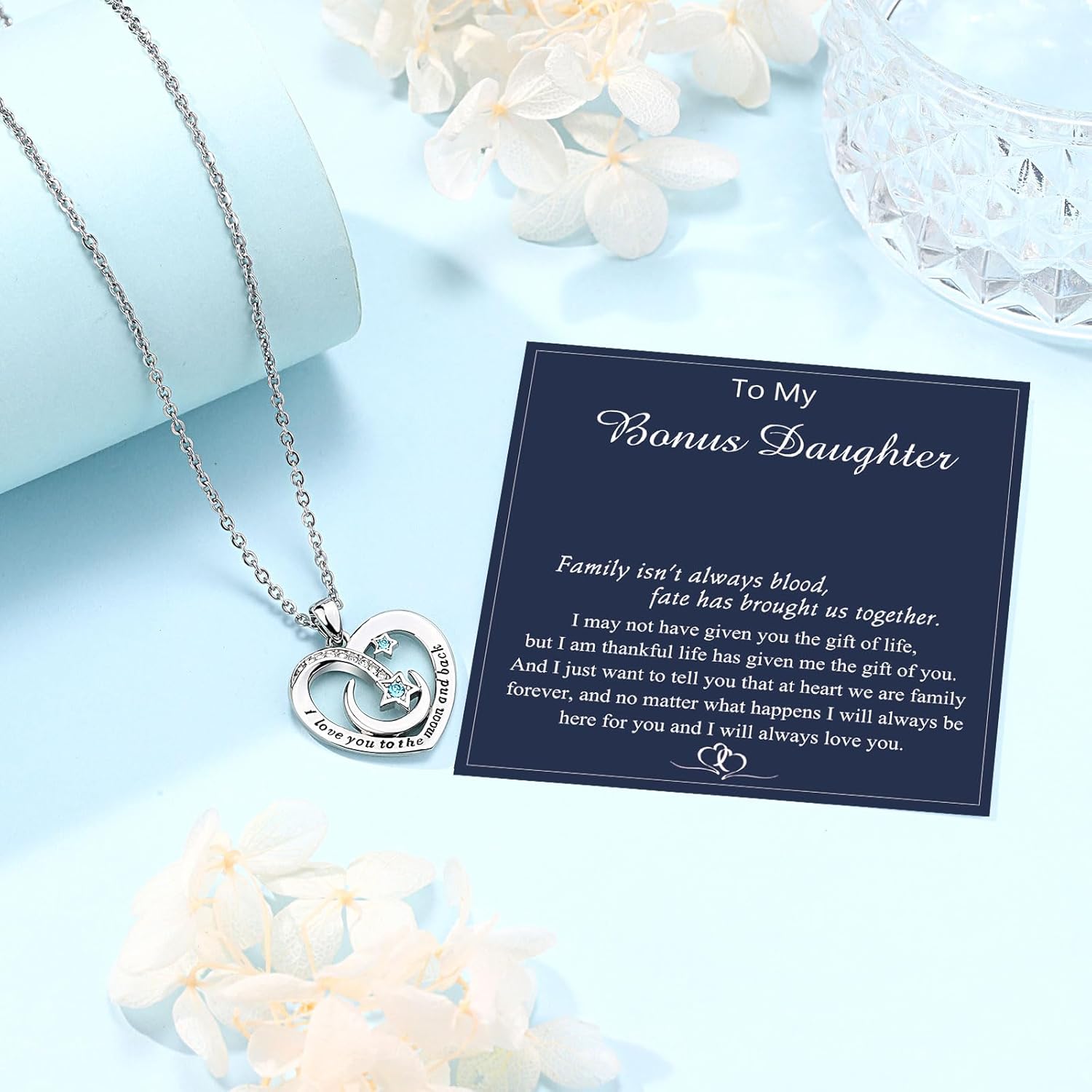 UPROMI To My Granddaughter/Daughter/Niece Gifts Necklace, Valentines Christmas Birthday Gifts, I Love You to The Moon and Back - Image 5