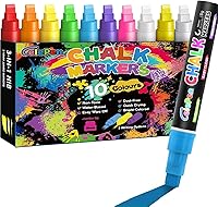 Celepen Jumbo Washable Window Chalk Markers for Cars - 10 Vibrant Colors, 10mm 3-in-1 Nib, Glass Blackboard Pens for Auto Decor & Crafts