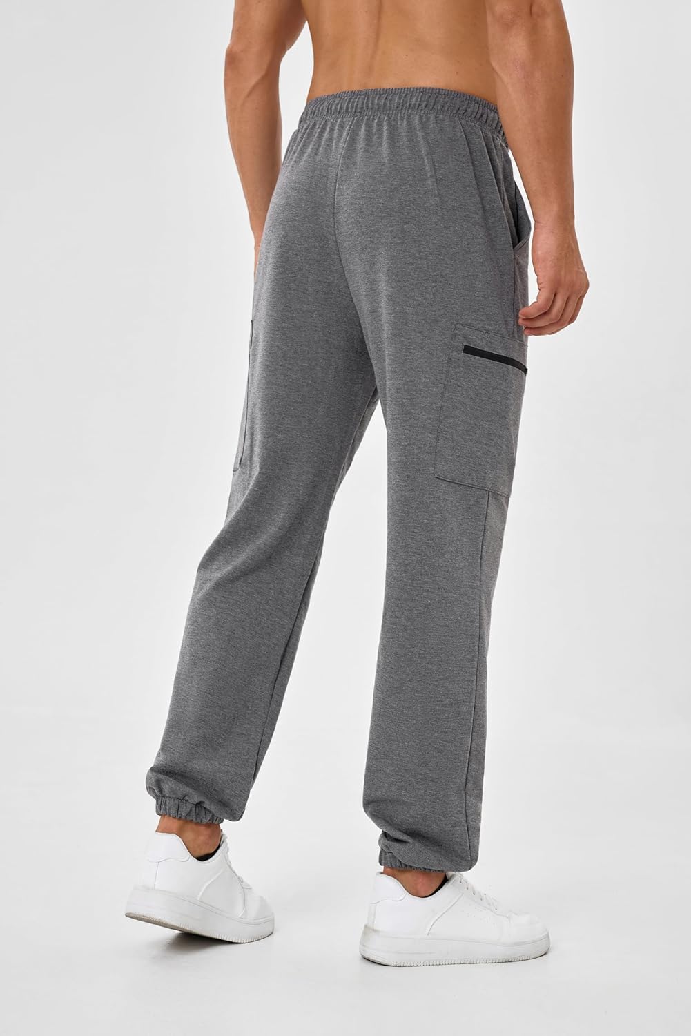 SILKWORLD Mens Sweatpants Tapered Athletic Joggers Workout Running Jogging Track Pants with Zipper Pockets - Image 2