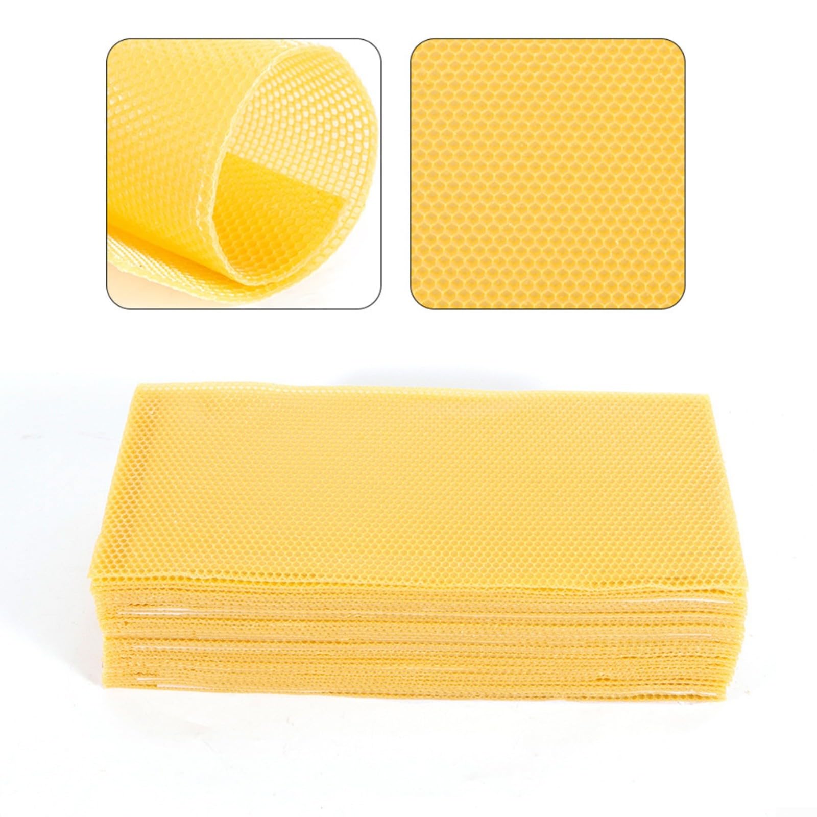 Lot de 30 feuilles de cire d'abeille pure pour la fabrication de bougies - Dimensions : 415 x 195 mm