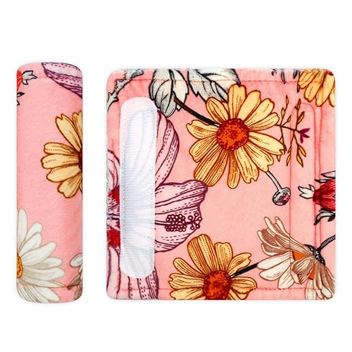 Miniatura 6 de Toldo floral para asiento de automóvil para bebé, suave felpa Minky con respaldo de puntos, cubierta de asiento de automóvil para niñas, fundas de