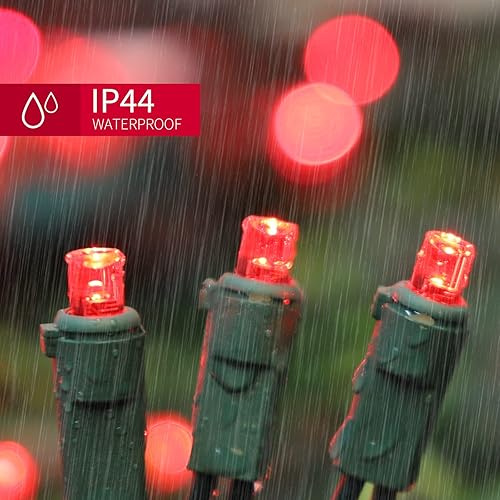 Miniatura 3 de Guirnalda de 100 luces rojas  Luces LED de Navidad de 21.6 pies, mini luces LED para interiores y exteriores, hogar, fiesta, boda, decoración del