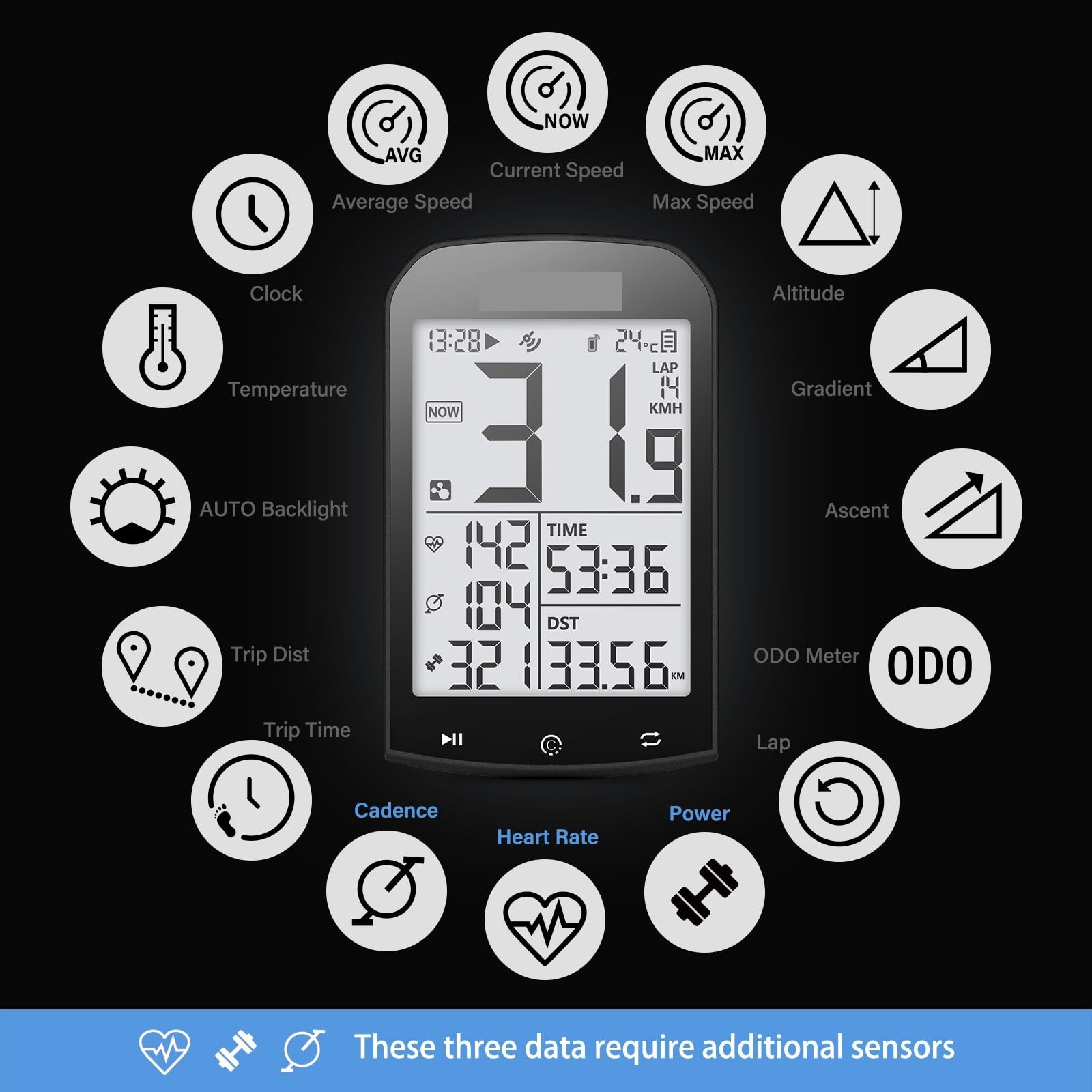 Display per Ebike, Computer Per Bici GPS: Tachimetro E Contachilometri | Da Strada Mountain Bike