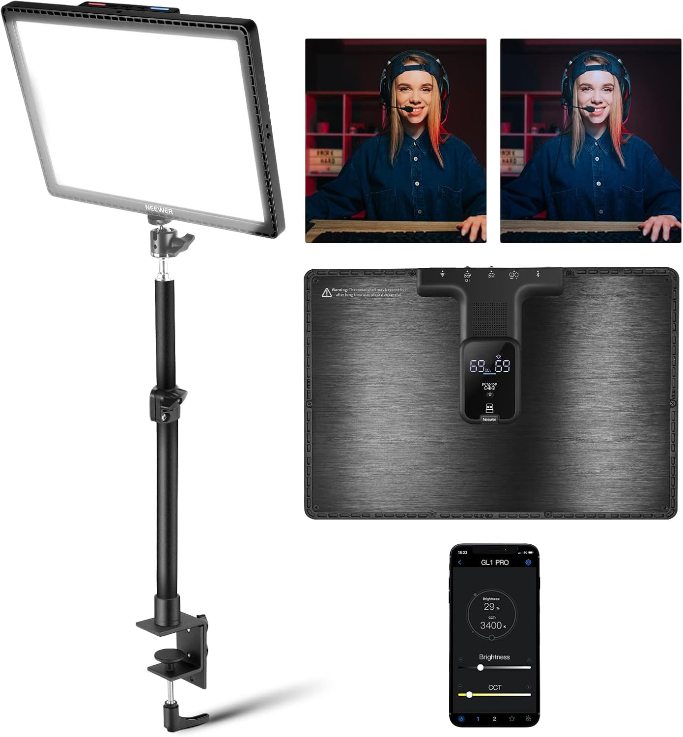 Amazon.co.jp: NEEWER RGB LEDビデオライト パネルライト 15.5