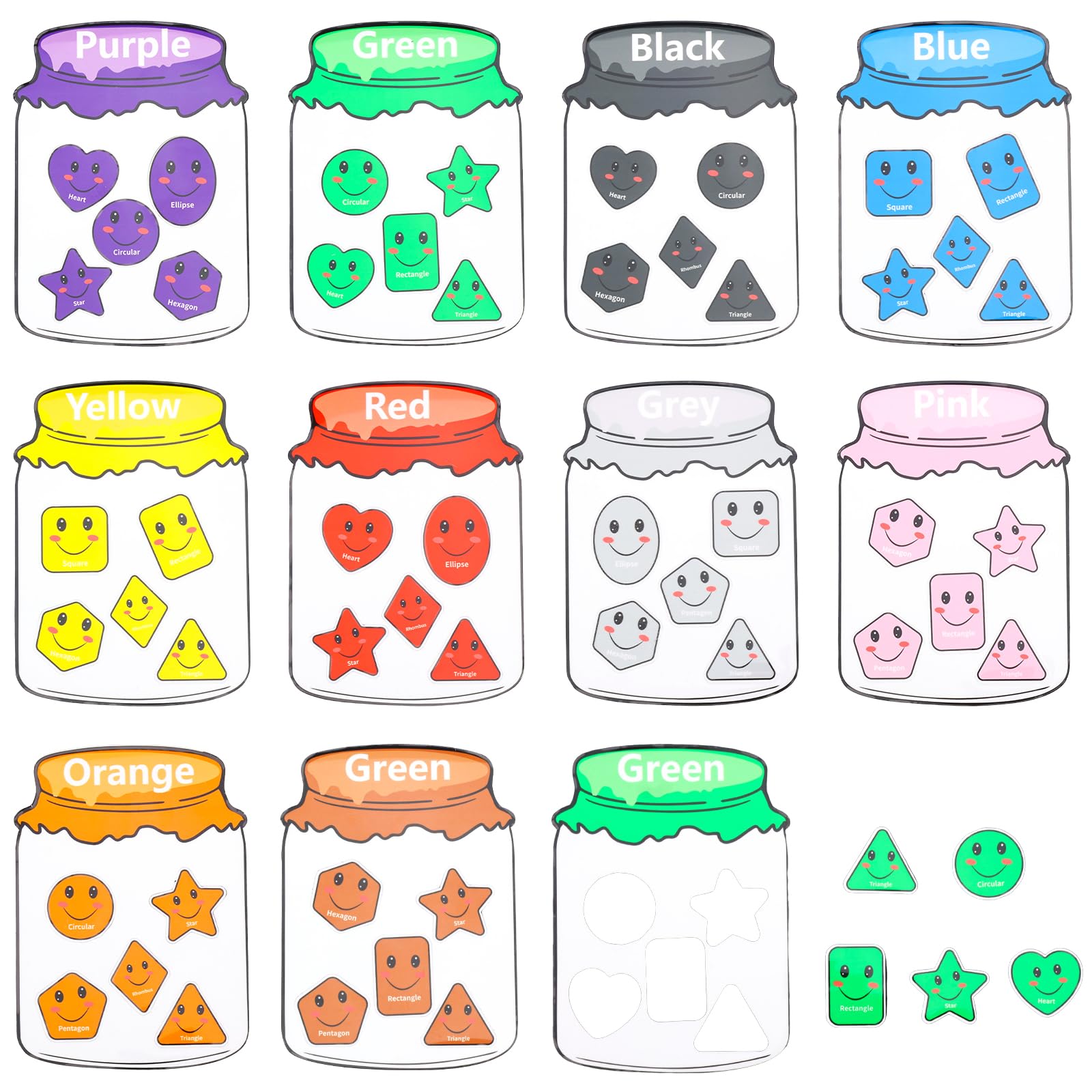 10Pcs Color Sorting Fridge Magnets Set, Learning Colors Shape Activity Fridge Magnets, Safe Magnetic Color Sorting Toy for Whiteboard Early Education 2 to 6 Years Old Kid(Style 1)