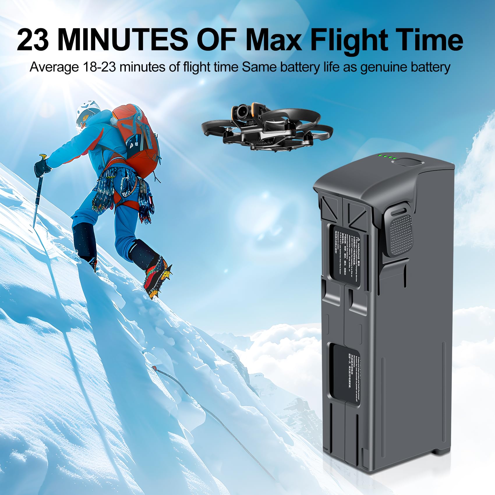 COOLSHOW Intelligenter Flug Avata 2 Akku Ersatz 2150mAh 1 Stück bietet 23 Minuten Maximale Flugzeit Kompatibel mit DJI Avata 2 Drohne (Nicht für Avata 1)